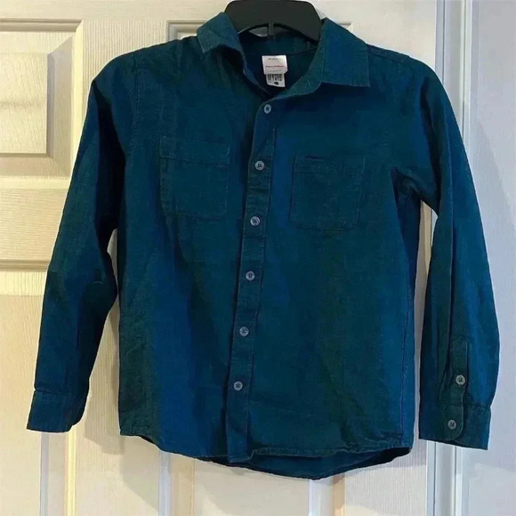 Hanna Andersson Kids teal Button-Up Shirt Size 10 Long Sleeve - Picture 1 of 8